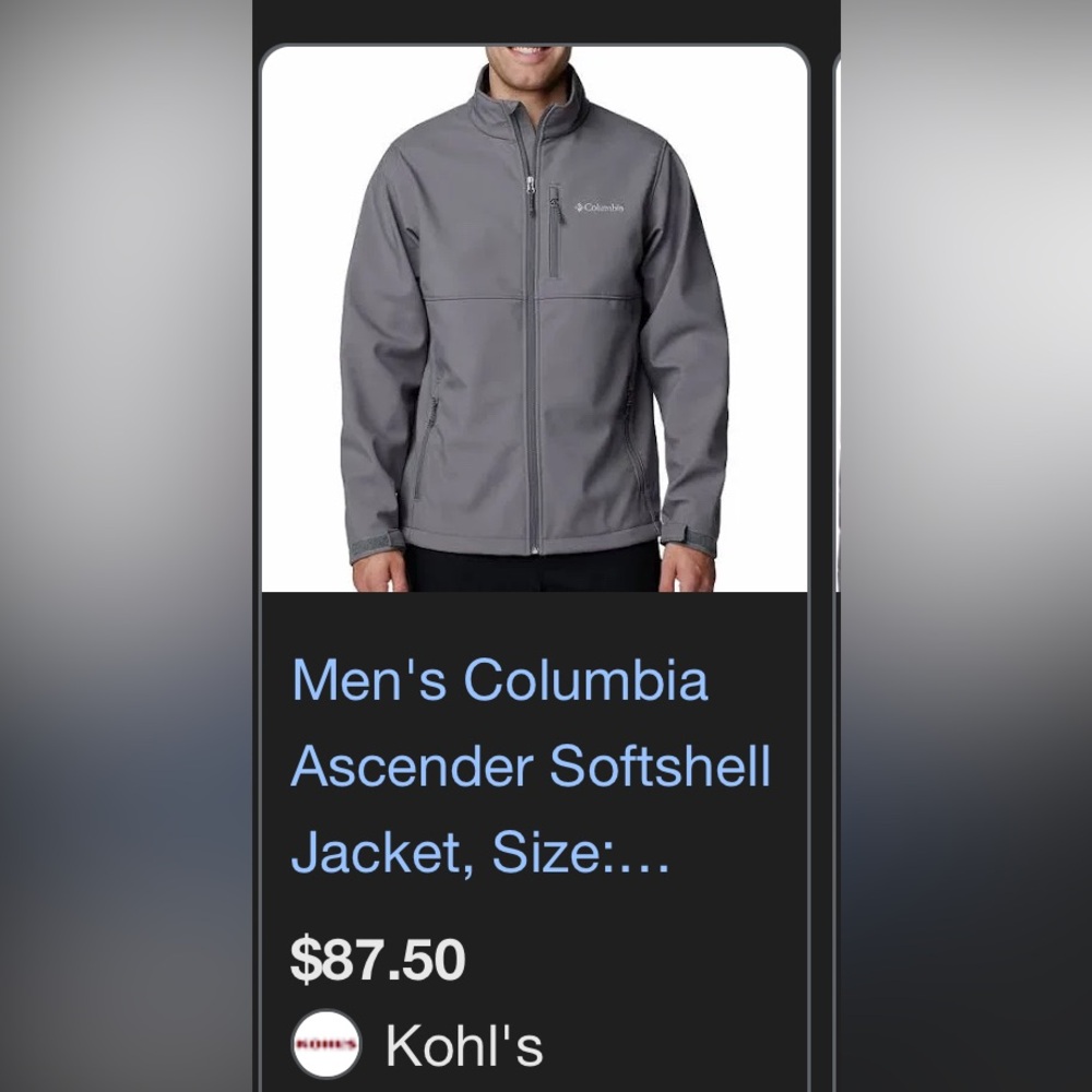 Columbia Men's Ascender Gray Softshell Jacket